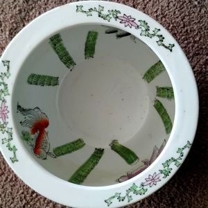 19th century Koi Fish bowl ceramic hand painted